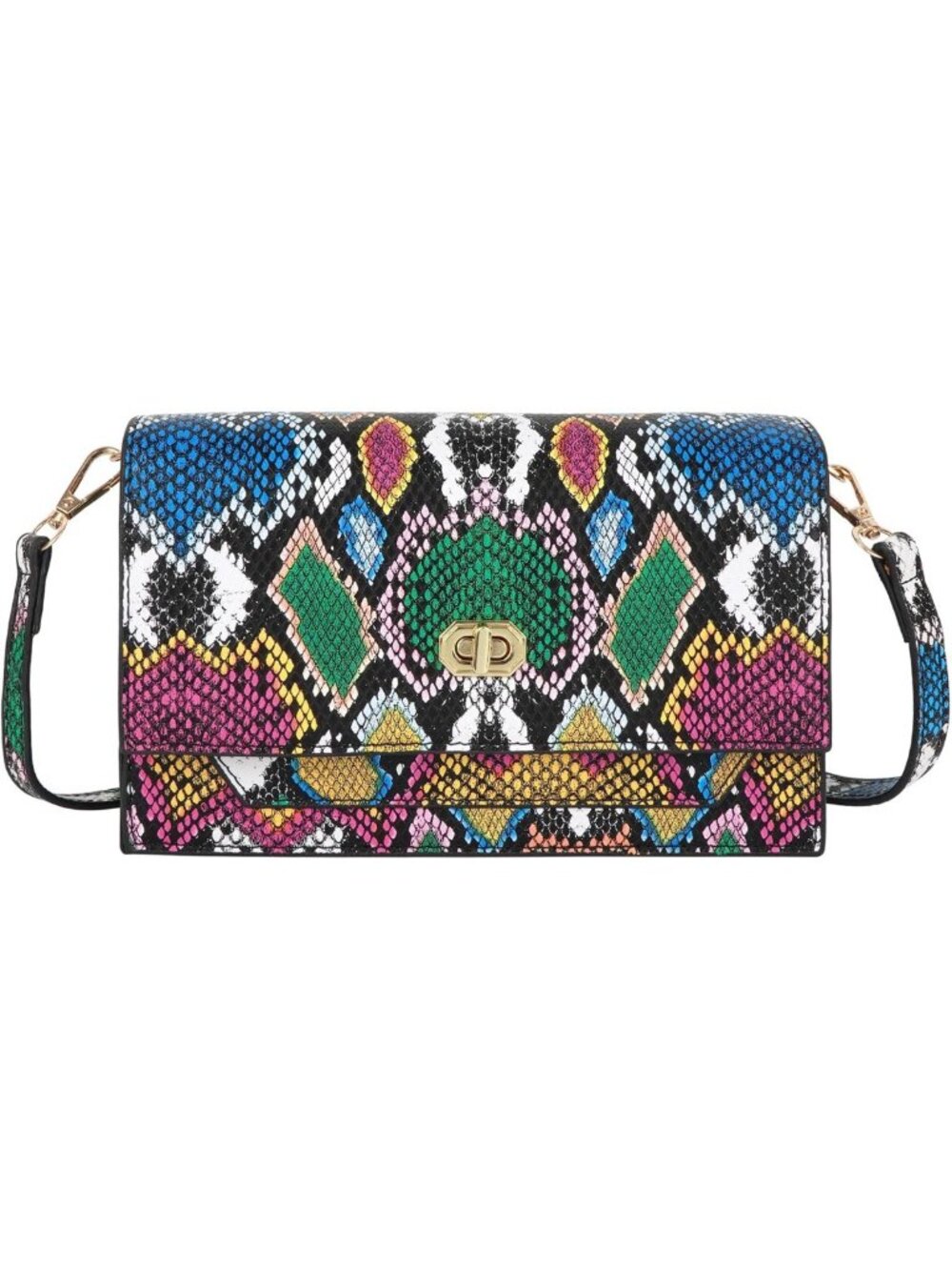 Chic Snakeskin Pattern Clutch Handbag | Stylish Envelope Chain Shoulder Bag for
